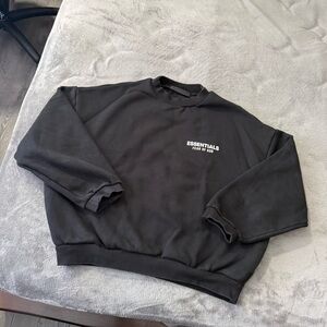 Fear of God Essentials Fleece Crewneck Sweater Black Mens Medium